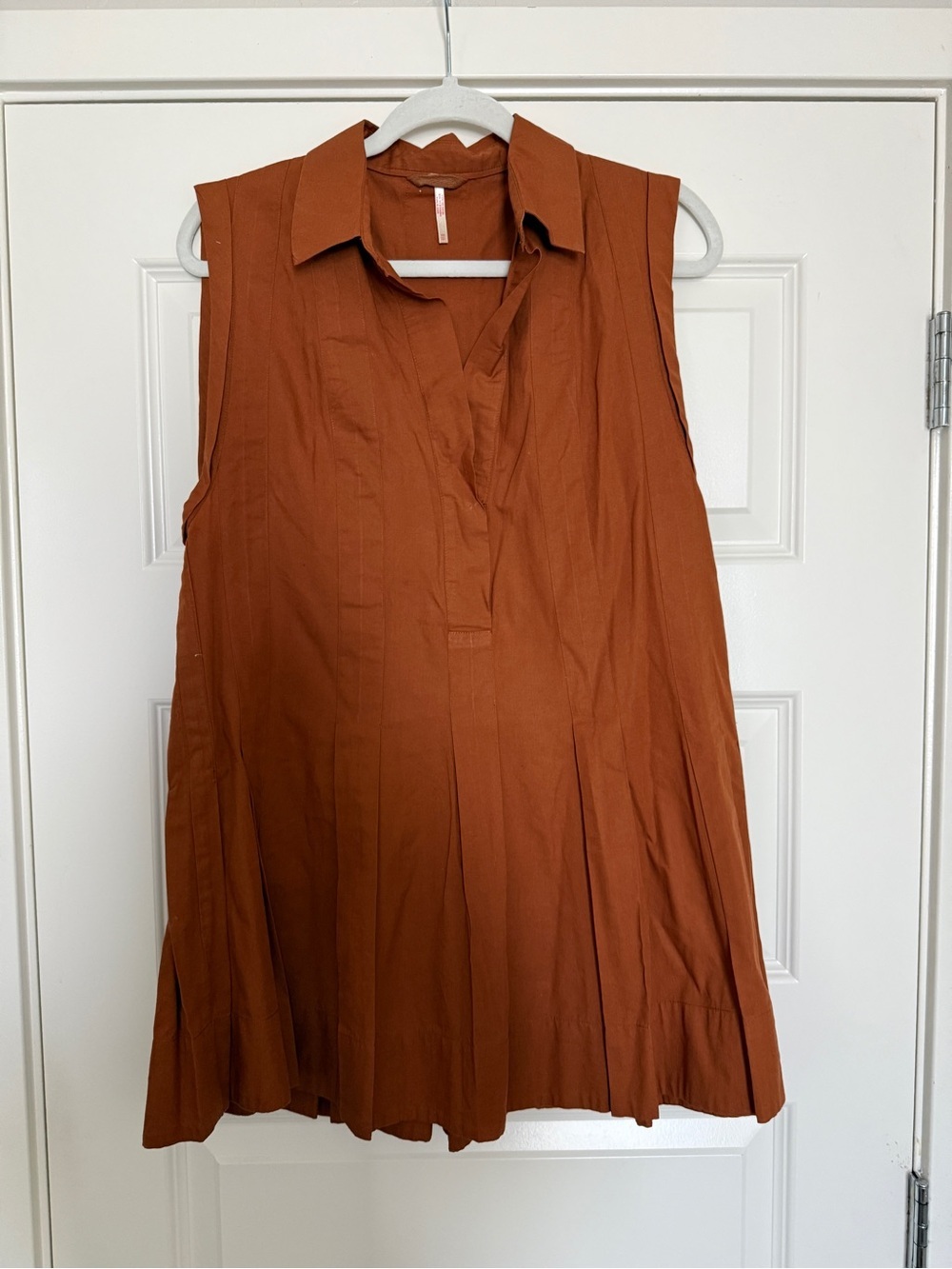 Free People Rust Mini Shirt Dress - Picture 2 of 8